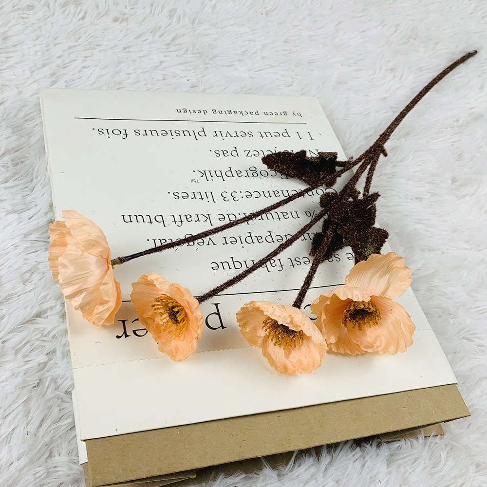Artificial poppy flower branch 2pack - Image 12