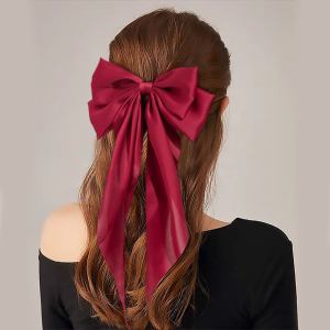 Large ribbon bow hair clip