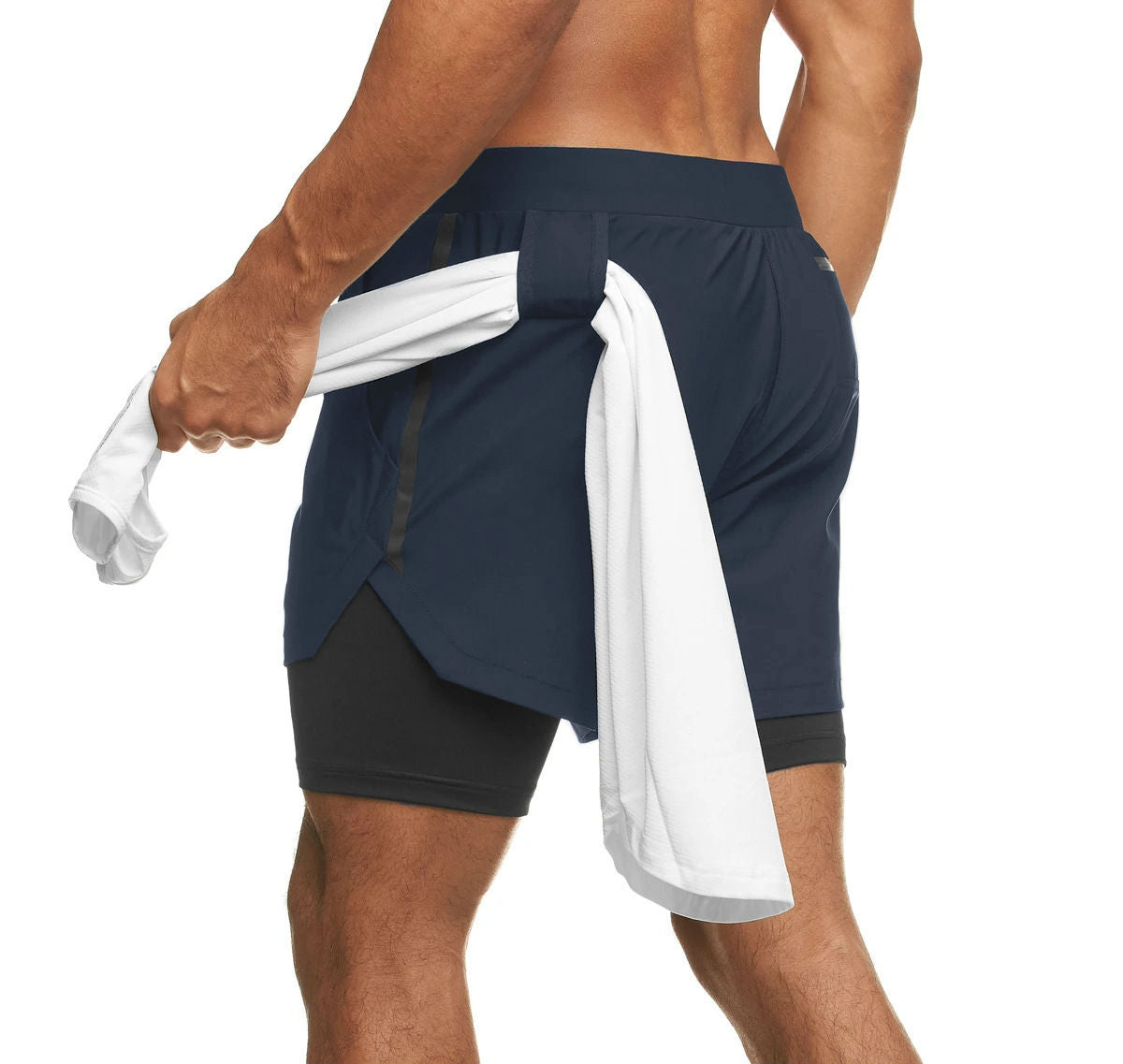 Double layer workout shorts with back pocket - Image 16