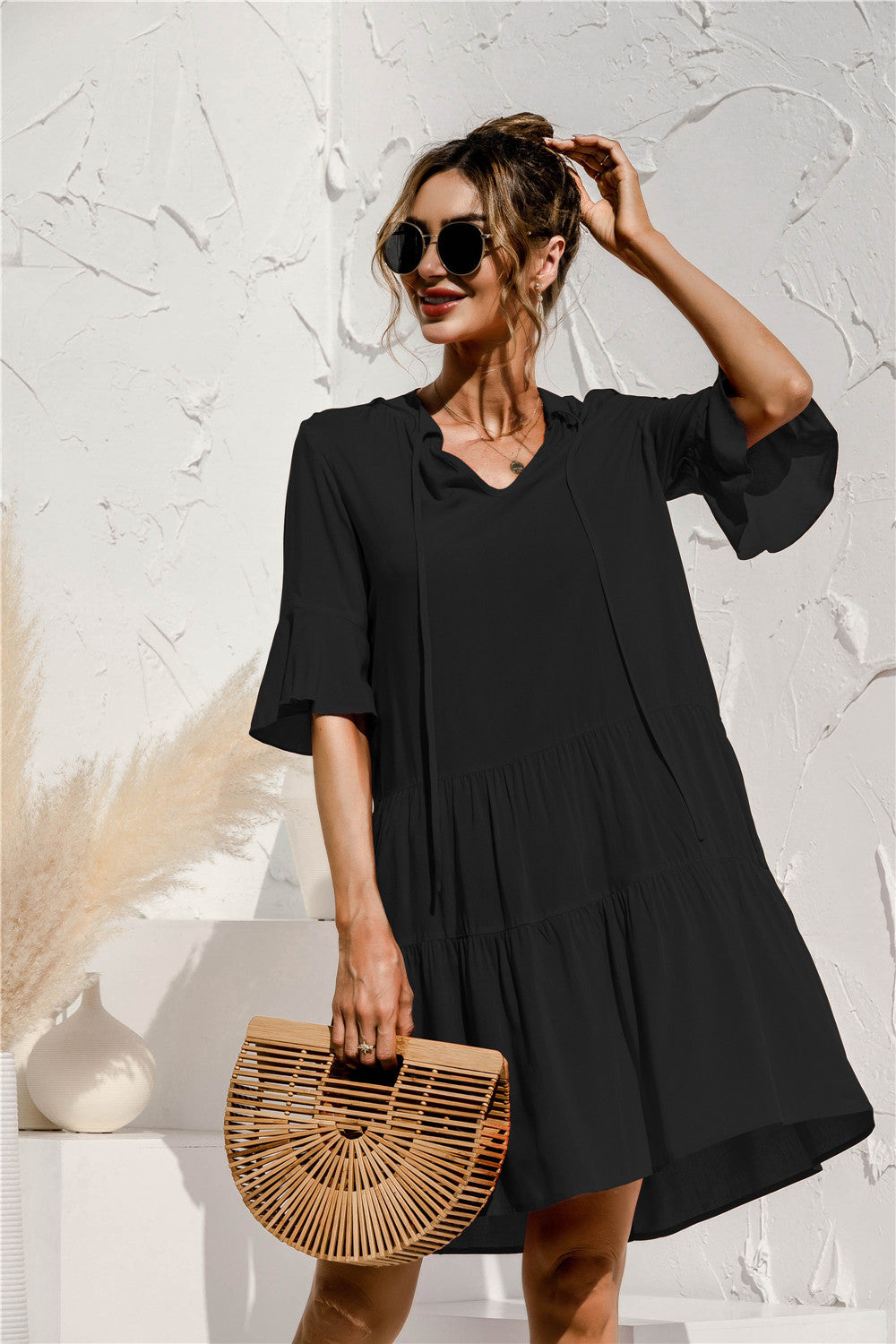 Flared sleeve loose summer dress - Image 3
