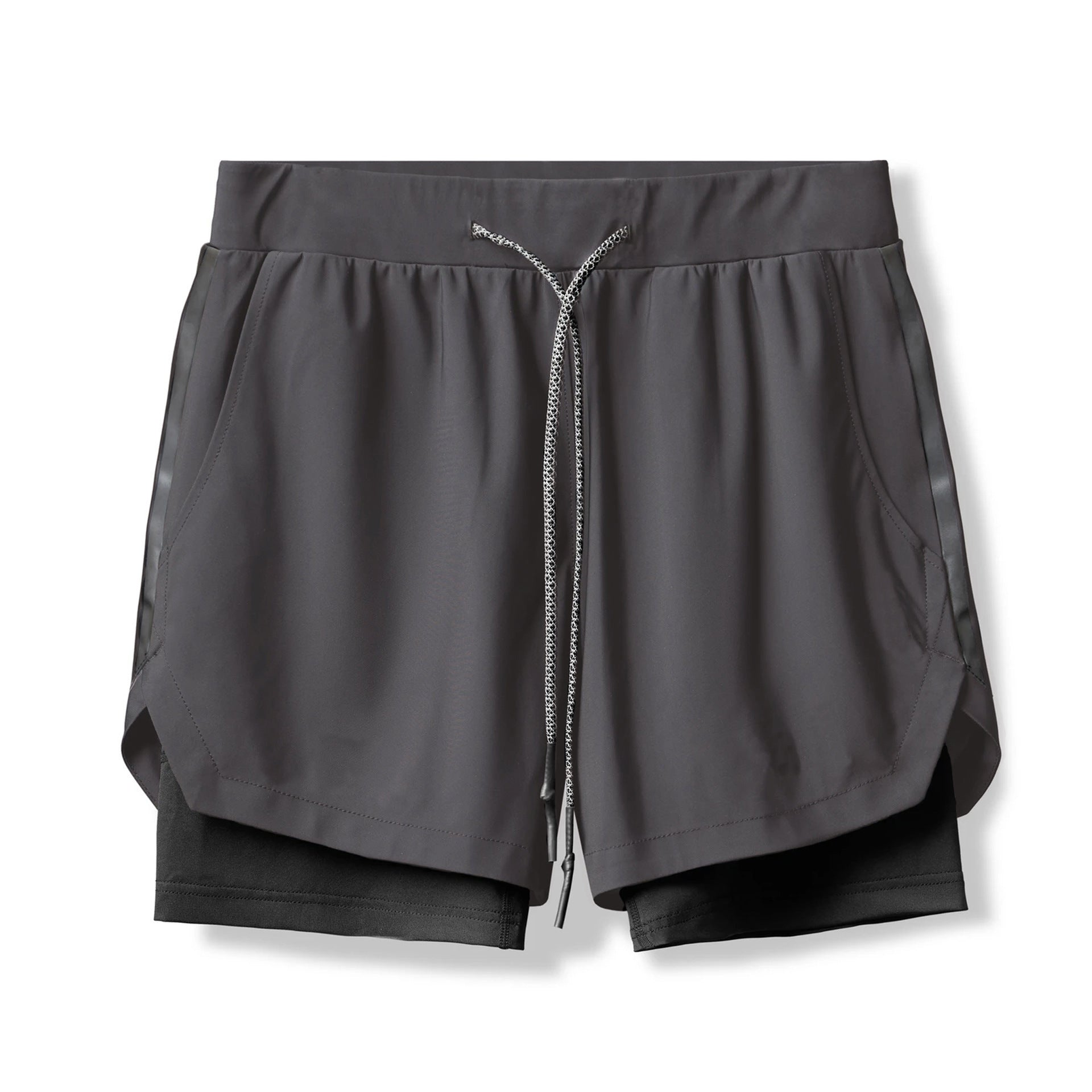 Double layer workout shorts with back pocket - Image 17