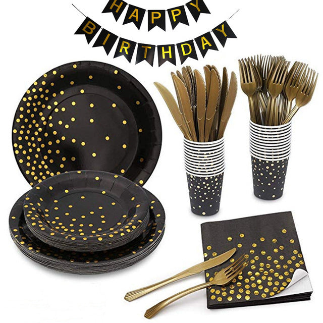 Disposable birthday party tableware set
