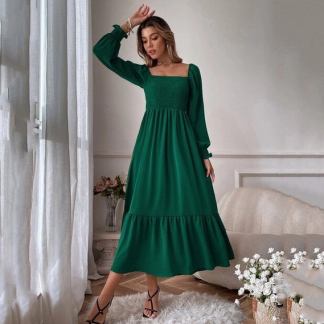 Elegant ruffle maxi dress