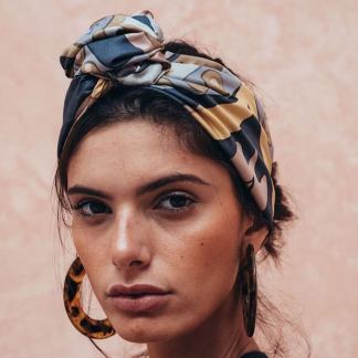 Floral print knot headband