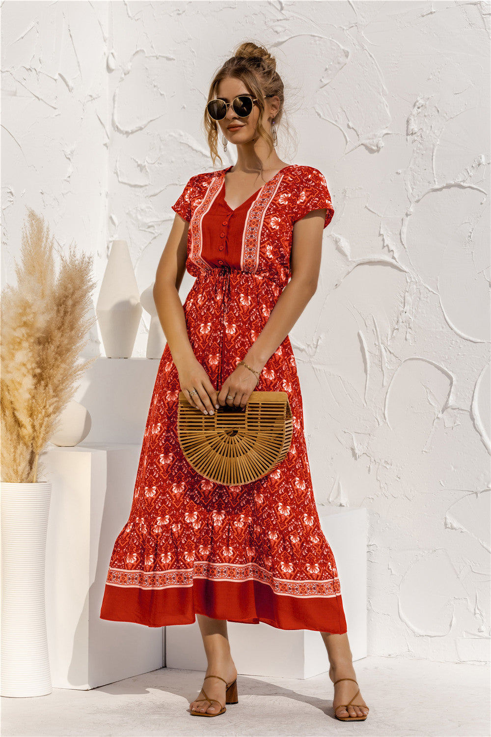 Printed maxi beach dress