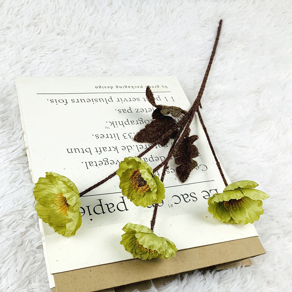 Artificial poppy flower branch 2pack - Image 13