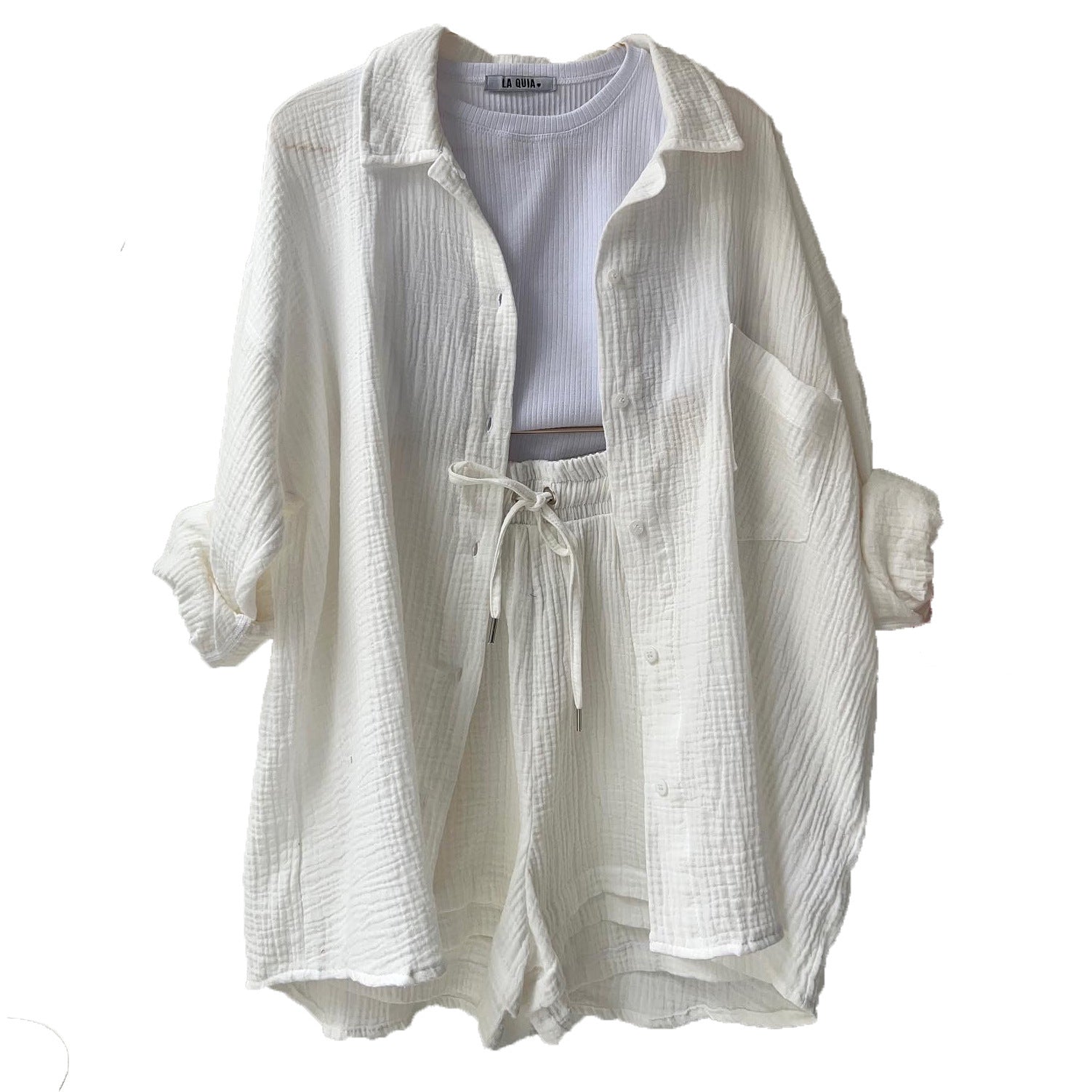Casual shirt & mini shorts set