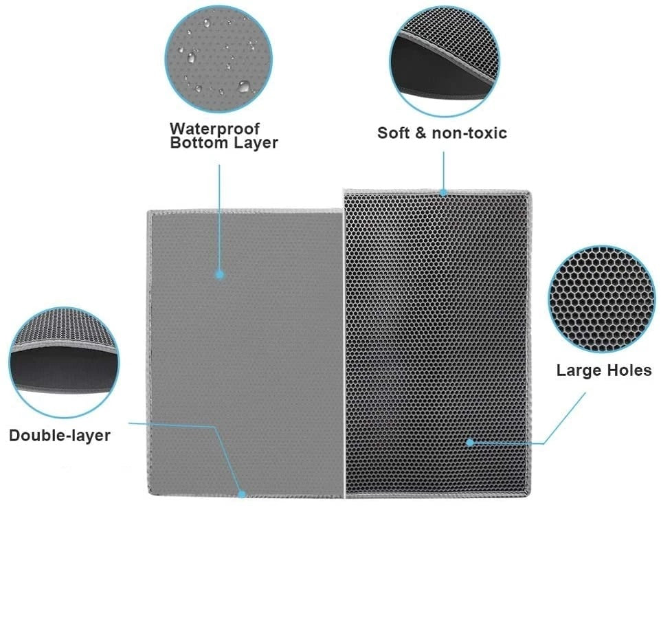 Double layer washable cat litter mat - Image 17