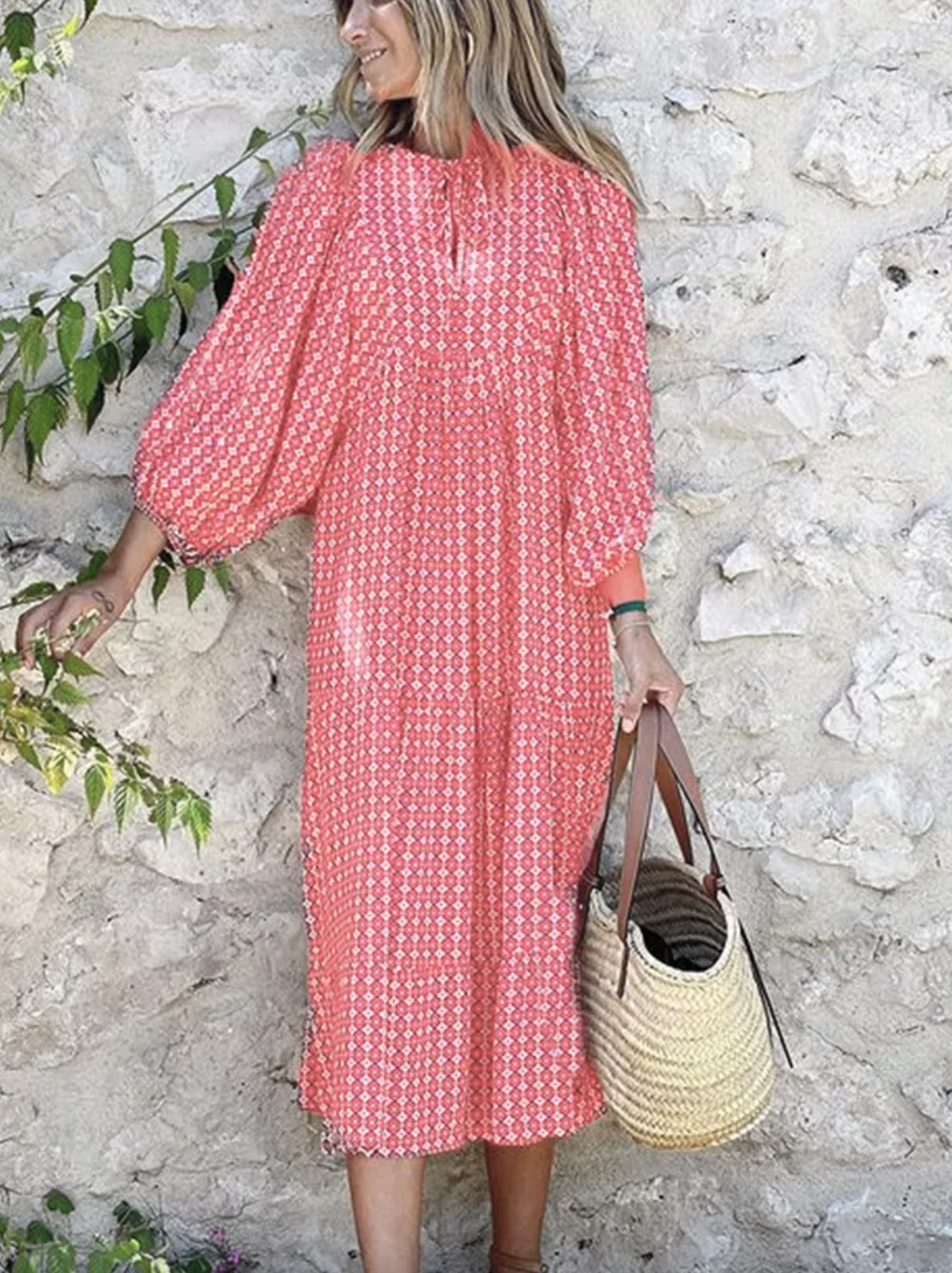 Boho style printed maxi dress