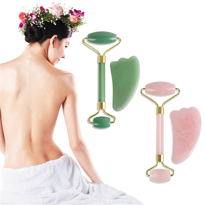 Facial roller & Gua Sha stone set