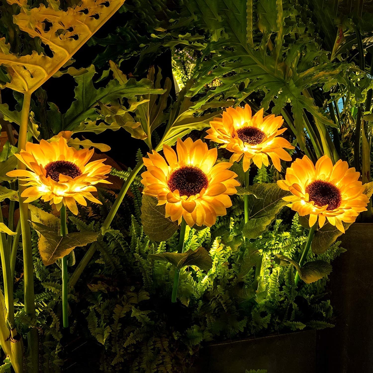 Solar powered Sunflower garden lights 2pack - Image 11