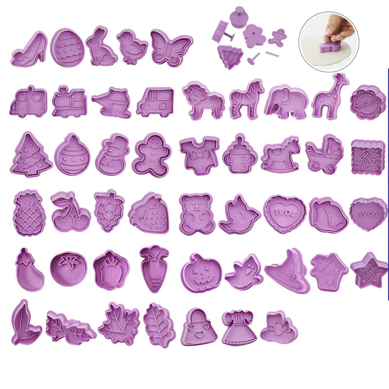 Multi-pattern 4 piece cookie molds set - Image 21