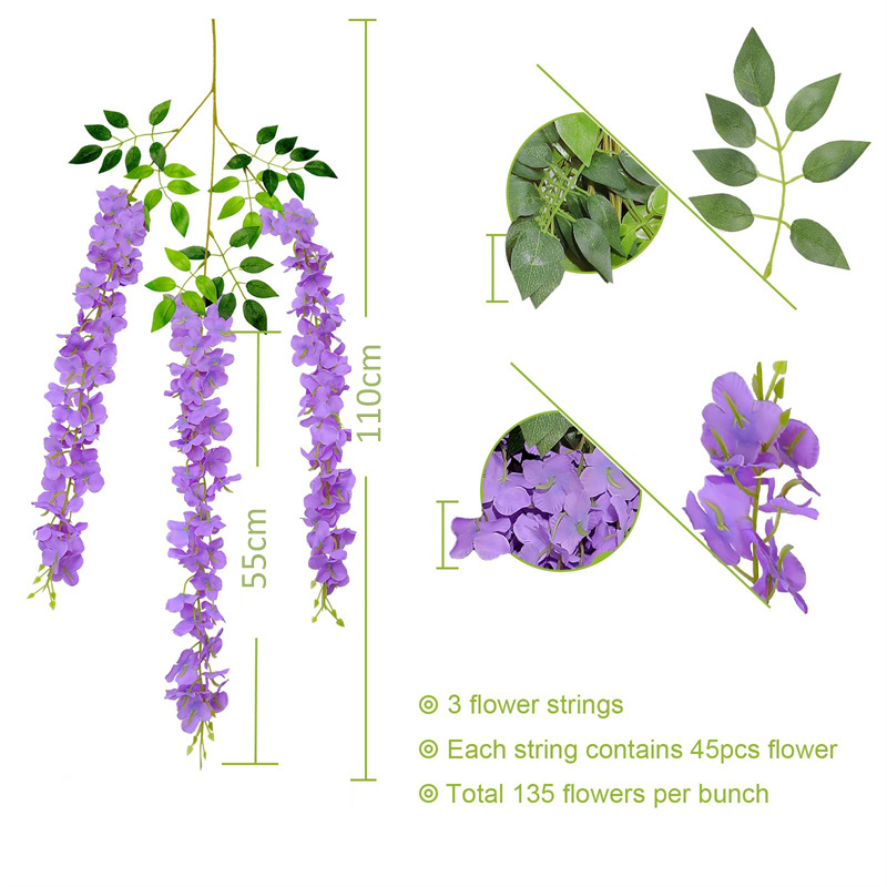 Artificial hanging flower string 12pack - Image 15