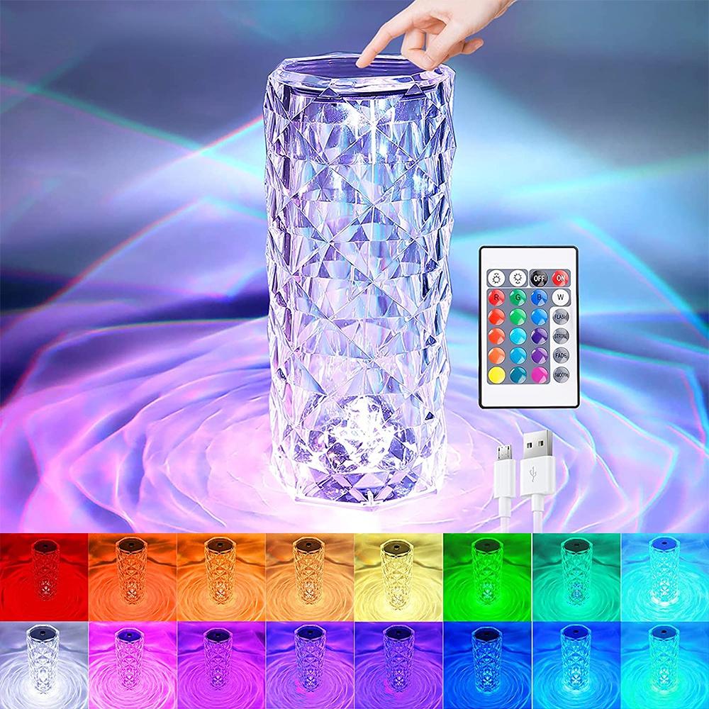 Crystal like color changing table lamp with remote - Image 8
