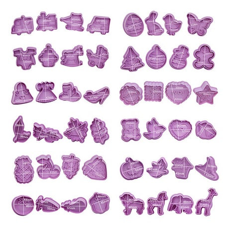 Multi-pattern 4 piece cookie molds set - Image 22