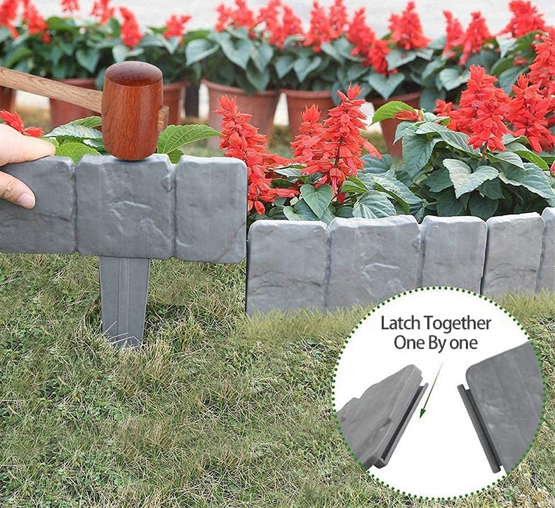 Stone patterned garden border fence 5 or 10 pack - Image 12