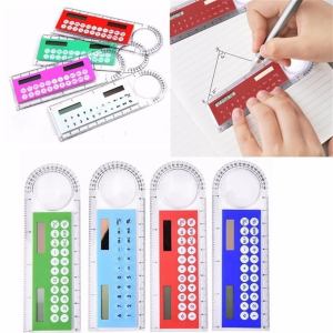 Solar powered 3 in 1 calculator, protractor & ruler