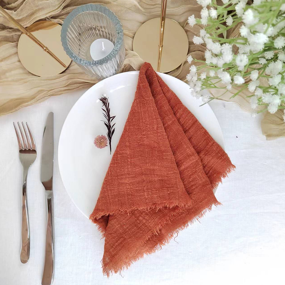 Rustic style cotton table napkins - 2pack - Image 31