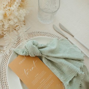 Rustic style cotton table napkins - 2pack