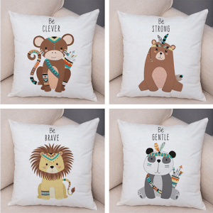Cute animal print pillow cover