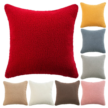 Decorative plush cushion cover