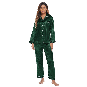 Two-piece silky pajama set for women - Image 22