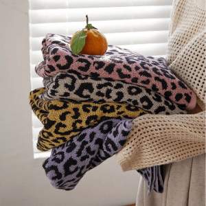 100% cotton leopard print towel