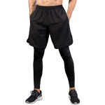 2 in 1 men's work out shorts with leggings