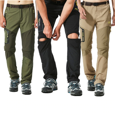 Outdoor mountain climbing trousers with detachable legs