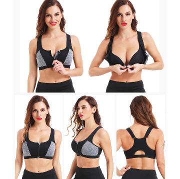 Front zipper double layer cup sports bra - Image 8
