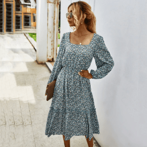 Floral printed ruffle dress