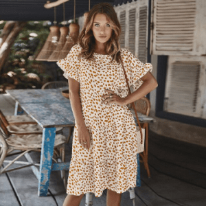 Polka dot knee length summer dress