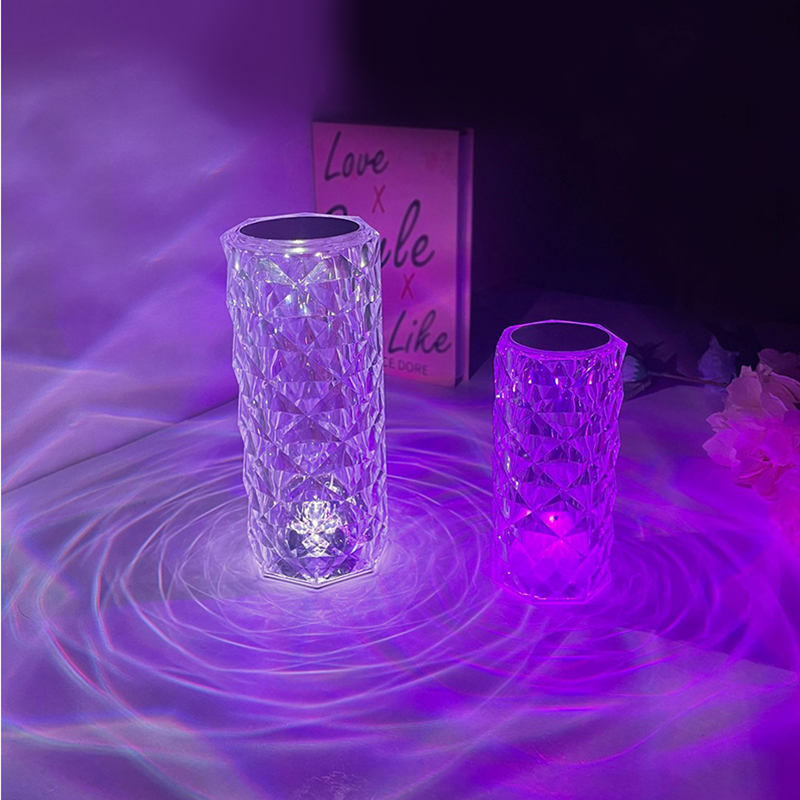 Crystal like color changing table lamp with remote - Image 9