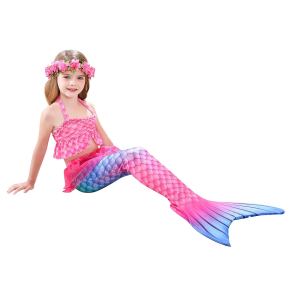 Three piece girl's mermaid swimsuit set