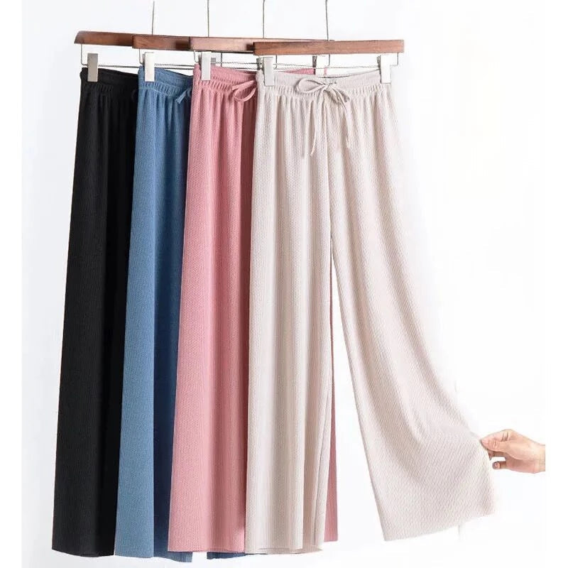 Casual high waist wide leg pants