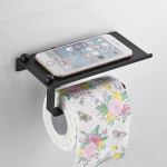 2 in 1 wall mounted toilet paper holder and storage rack