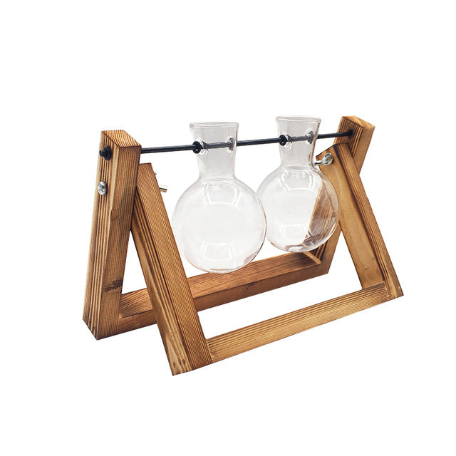 Wooden frame glass vase - Image 9