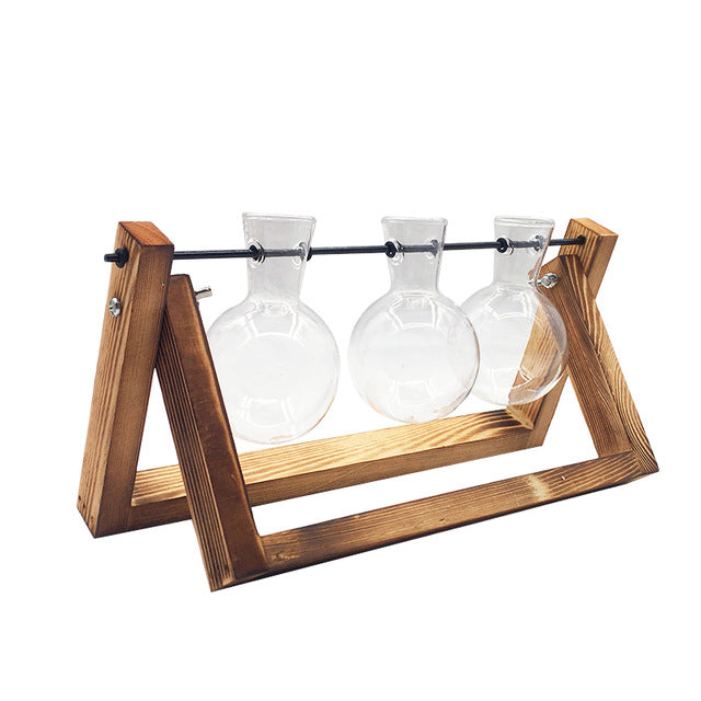 Wooden frame glass vase - Image 10