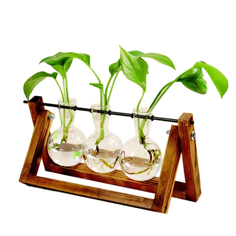 Wooden frame glass vase - Image 12