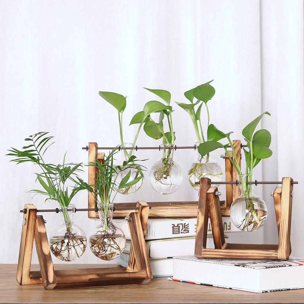 Wooden frame glass vase - Image 13
