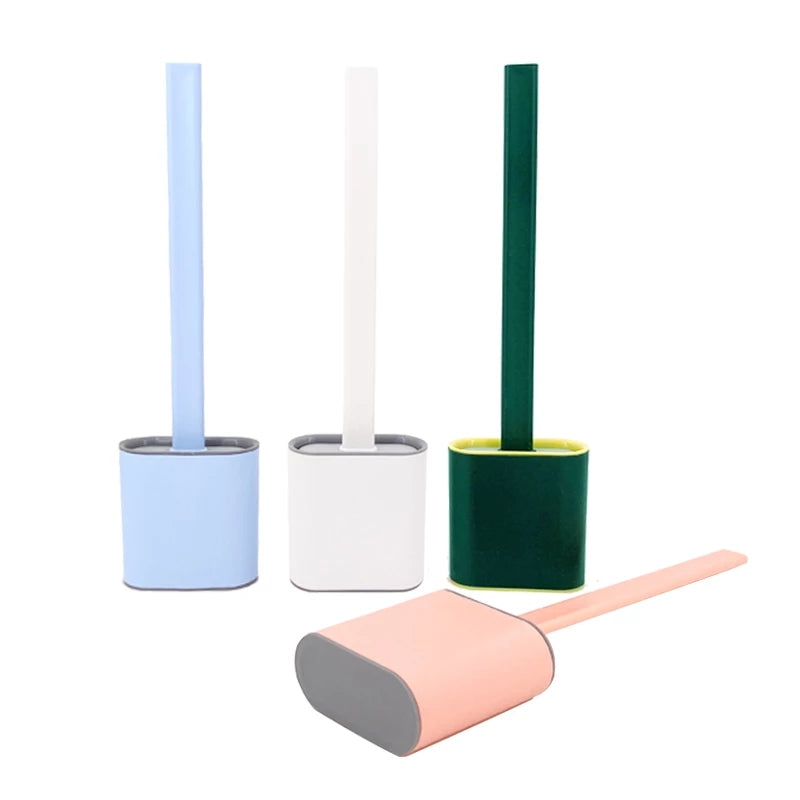 Silicone toilet brush & holder set