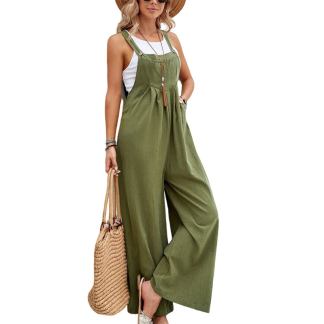 Casual wide leg women's jumpsuit