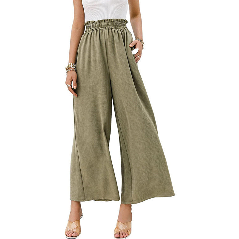 High waist wide leg women's pants
