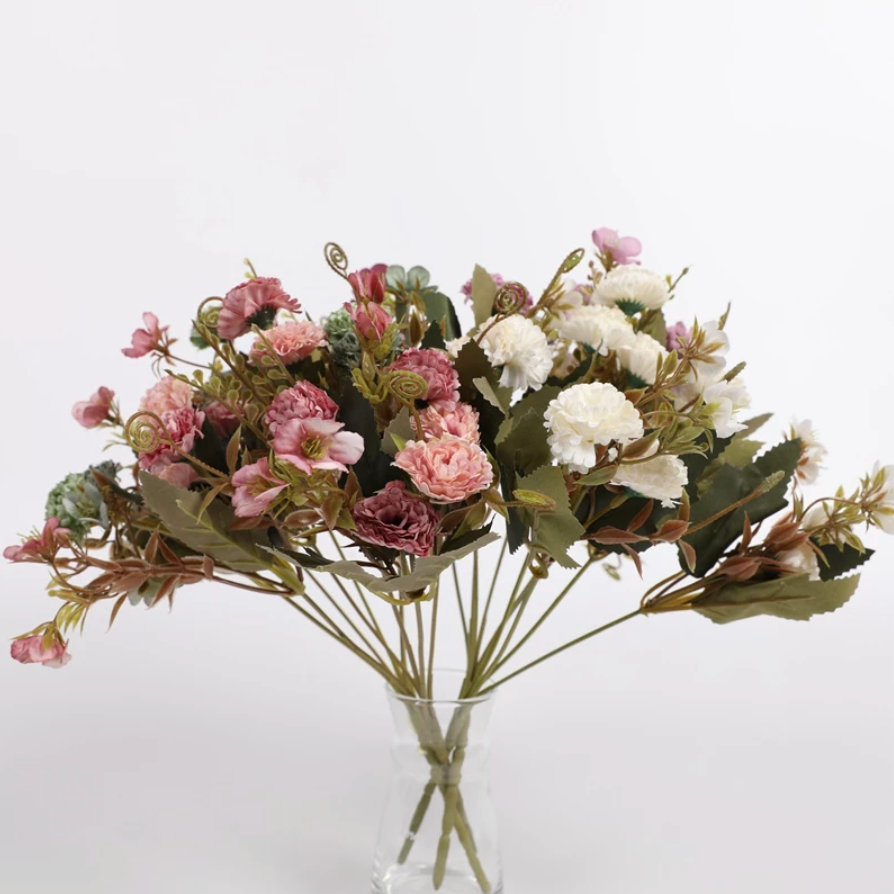 Artificial carnation flower bunch