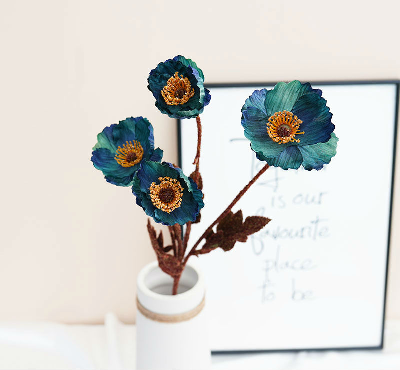Artificial poppy flower branch 2pack - Image 2
