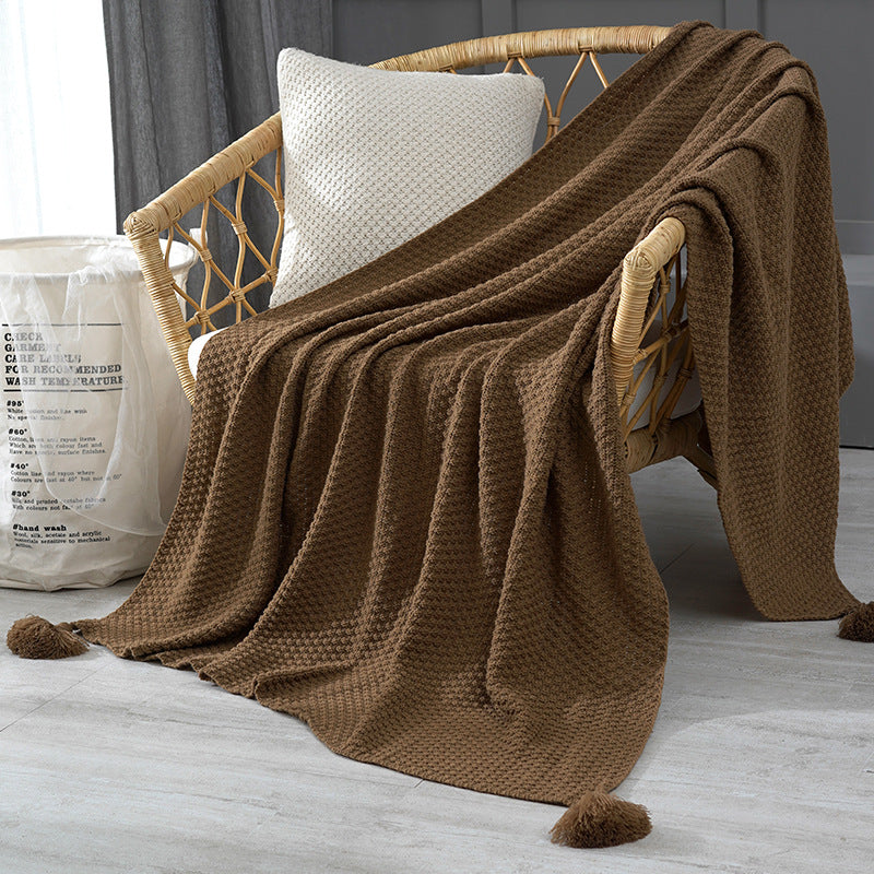 Nordic style knitted tassel sofa throw - Image 6