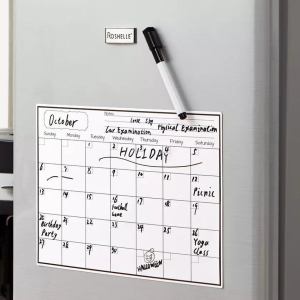 Magnetic fridge whiteboard calendar with pen