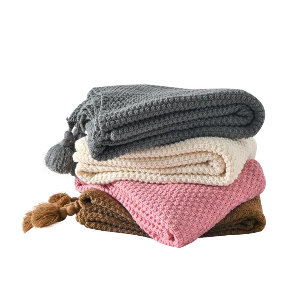 Nordic style knitted tassel sofa throw - Image 7