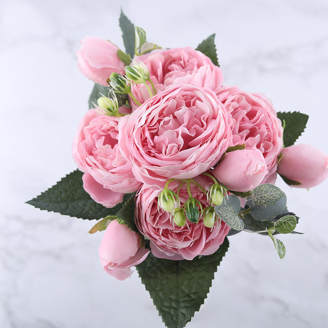 Artificial peony flower branch - Image 4