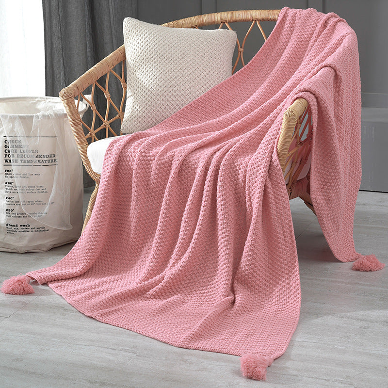 Nordic style knitted tassel sofa throw - Image 10
